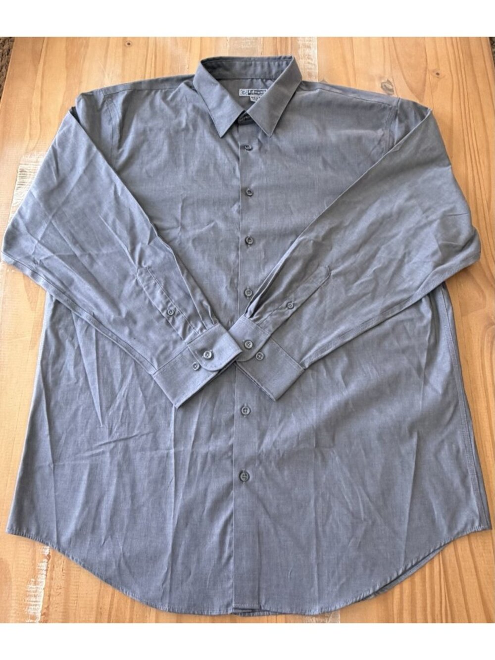 Edwards Signature Dress Shirt Mens Size XL Grey Long Sleeve NWOT